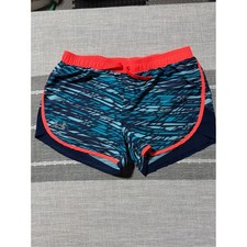 Under Armour HeatGear Kids YXL EG Loose Fit Running Shorts Teal Orange Blue