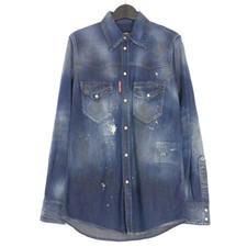 Camicia Dsquared2 24SS Western Denim manica lunga mai usata moda uomo