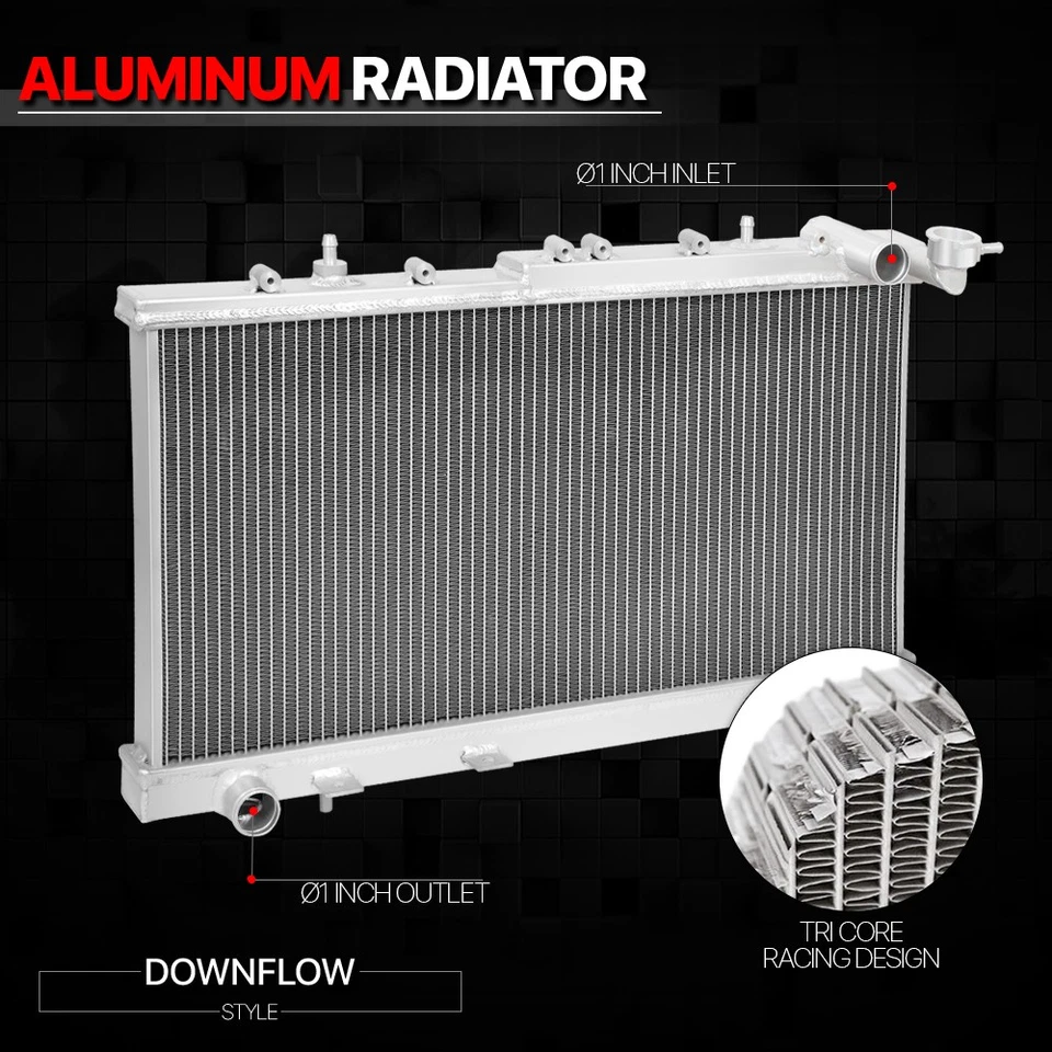 Radiador de rendimiento de aluminio de 2 filas con núcleo para 91-99 Nissan Sentra/200SX/NX manual Foto 2 de 4
