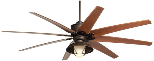 72" Predator Rustic Outdoor Ceiling Fan LED Light Bronze Cherry Frosted Glass - Picture 2 of 7