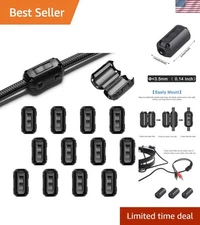 Ferrite Choke Cable Rings - 2 Pcs EMI RFI Noise Suppressor for Electronics