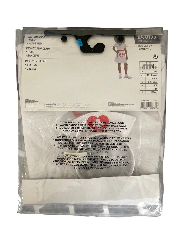 Novia Enfermera - Blanco/Rojo - Disfraz - Niñas - Niño Grande 12-14 ENVÍO RÁPIDO Foto 3 de 3