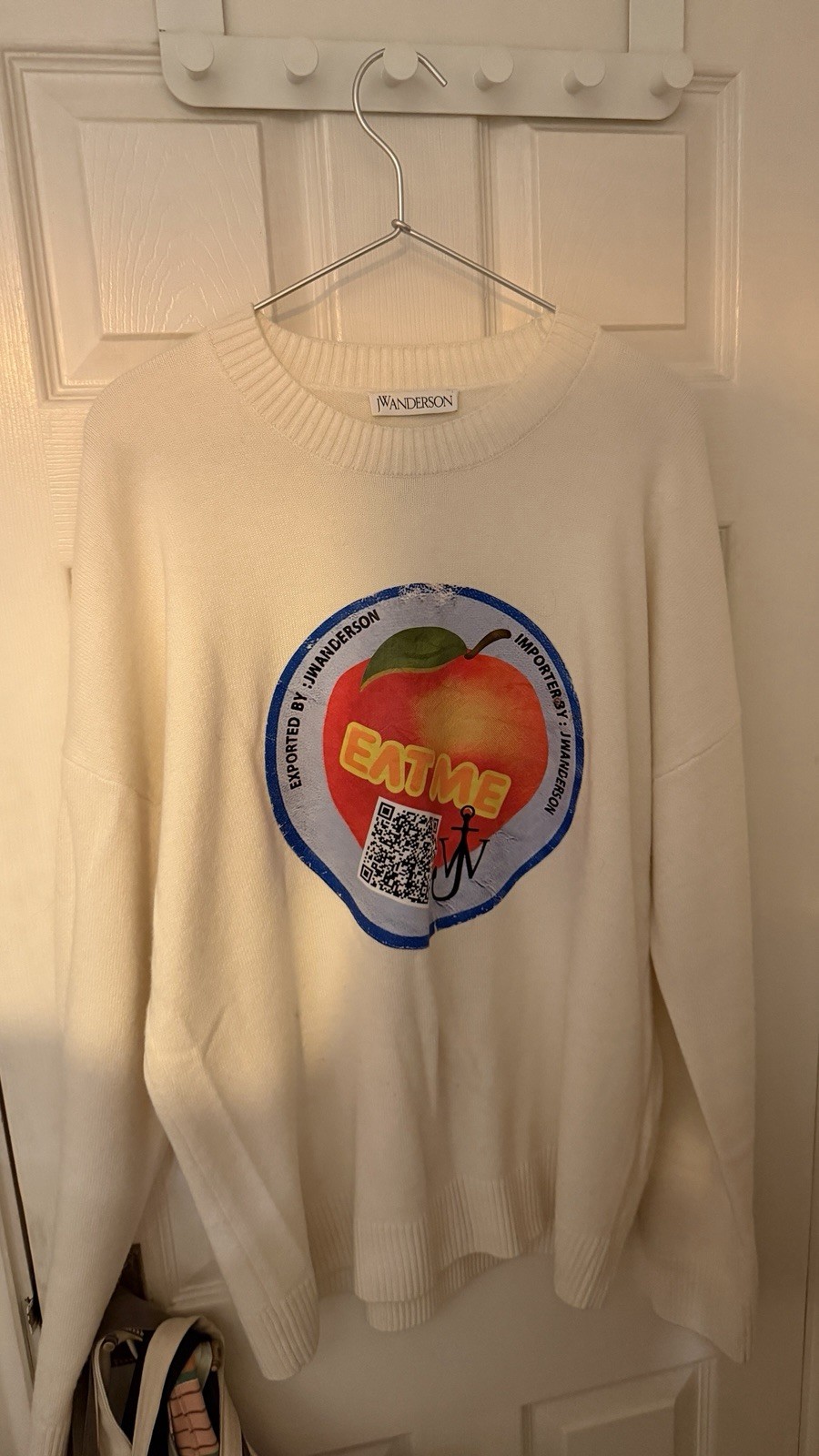 JW Anderson Eat Me  Merino wool-blend sweater Color Warm White Size L