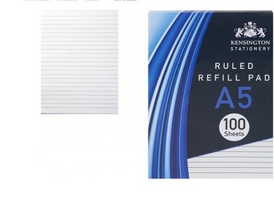 A5 LINIERTER NACHFÜLLBLOCK 100 BLATT (3er Pack) - Hochwertiges Papier