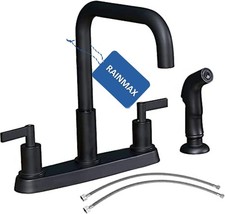 Kitchen Faucet with Sprayer, Matte Black Kitchen Sink Faucet, Stainless Black
