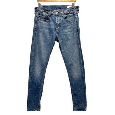 Rag & Bone Fit 1 Skinny Jeans Mens 31x31 Weston Blue Denim Button Fly Stretch