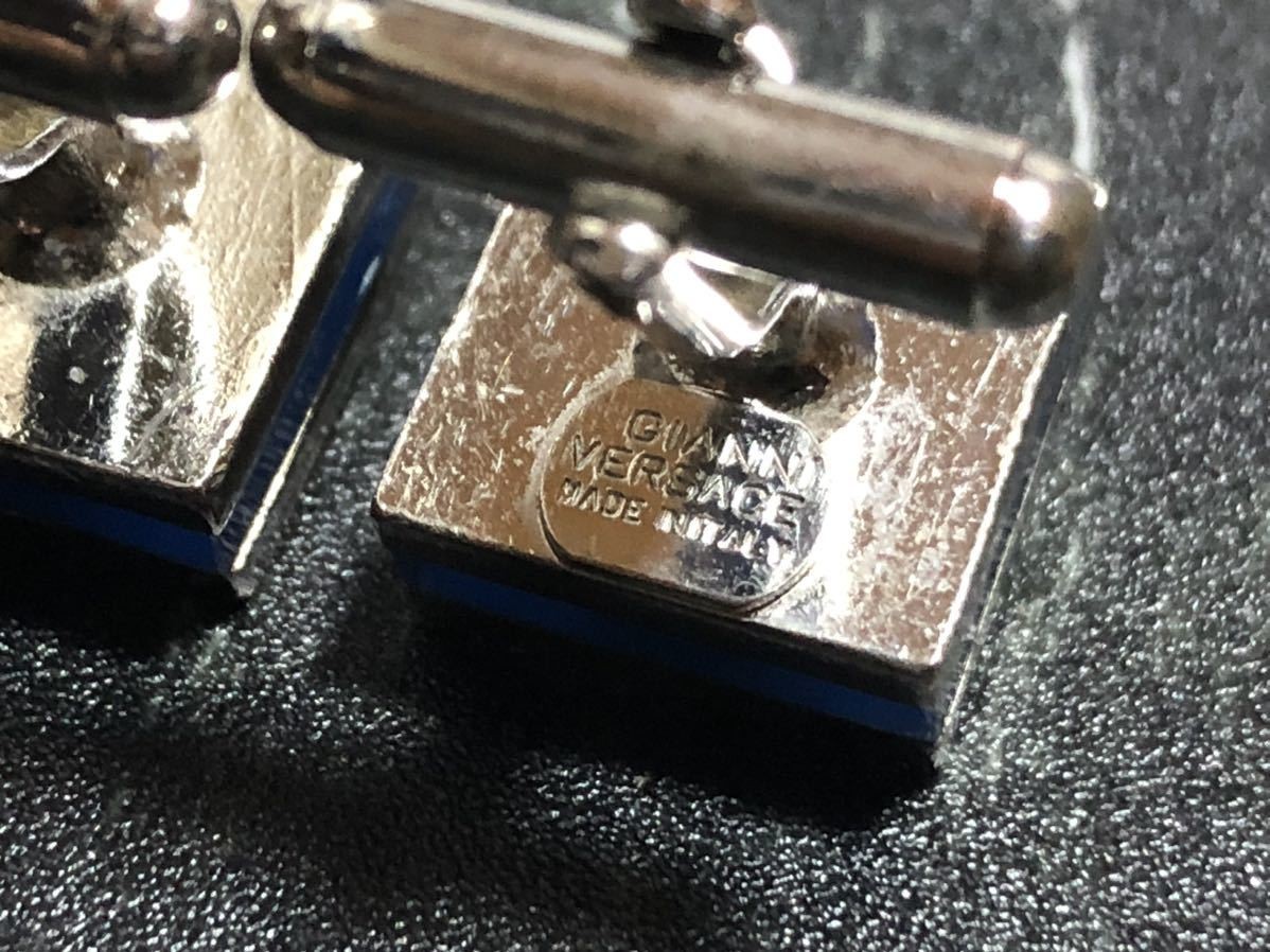 Versace Cufflinks Silver Medusa - Used with Box, Minor Scratches, Chips thumbnail 6