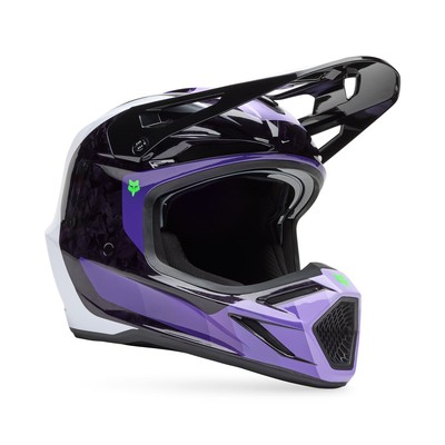 Fox Racing V3 Rs Grid Helmet (Black/Purple) 33528-166 | eBay