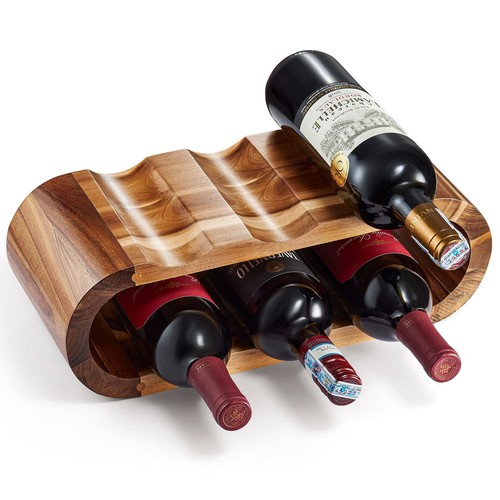 Wooden Wine Racks Countertop, 6 Bottle Wine Rack Storage, Free Standing Wine ...