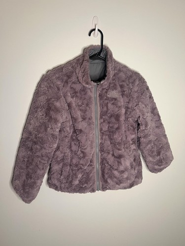 North Face Jacket Girls Medium 10/12 Reversible Fleece Full Zip Winter Warm - Picture 8 of 11
