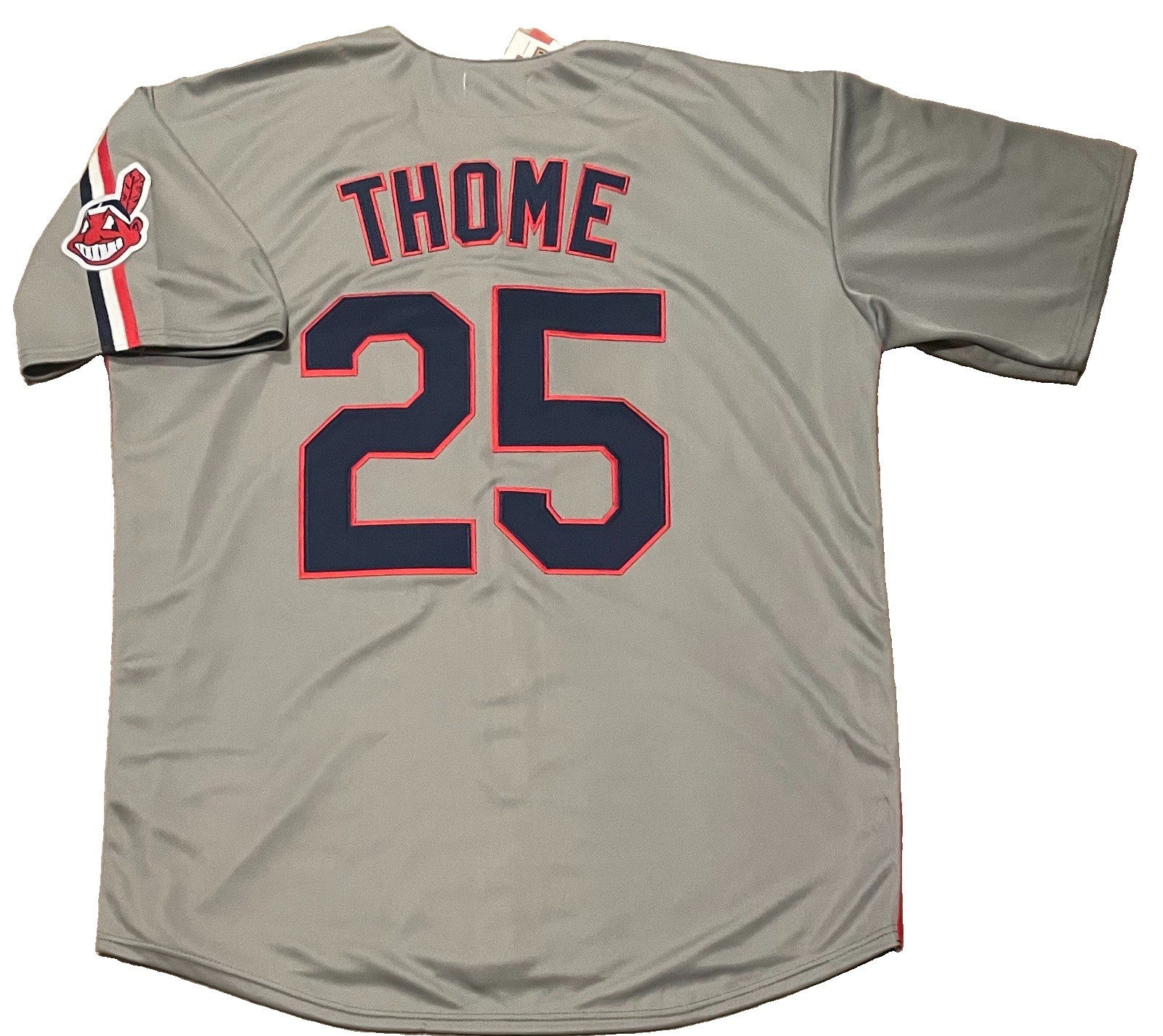 Jim Thome Cleveland Jersey Men’s XL 1993 Indians Road Gray Retro Throwback