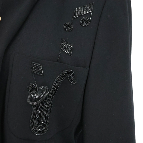 Escada Jacket Womens 8 US 38 EU Black Wool Blazer Lined Sequins Margaretha Ley - Picture 4 of 16