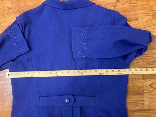 Koret Dress Suit Set Sz 16 Blue 2 Pc Skirt Jacket Embellished Church Career NWT - Picture 11 of 19