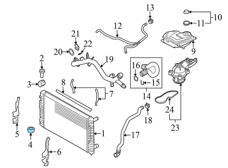 AUDI A4 QUATTRO 2002-2009 - Radiador inferior montaje goma 4B3121275 Foto 3 de 4