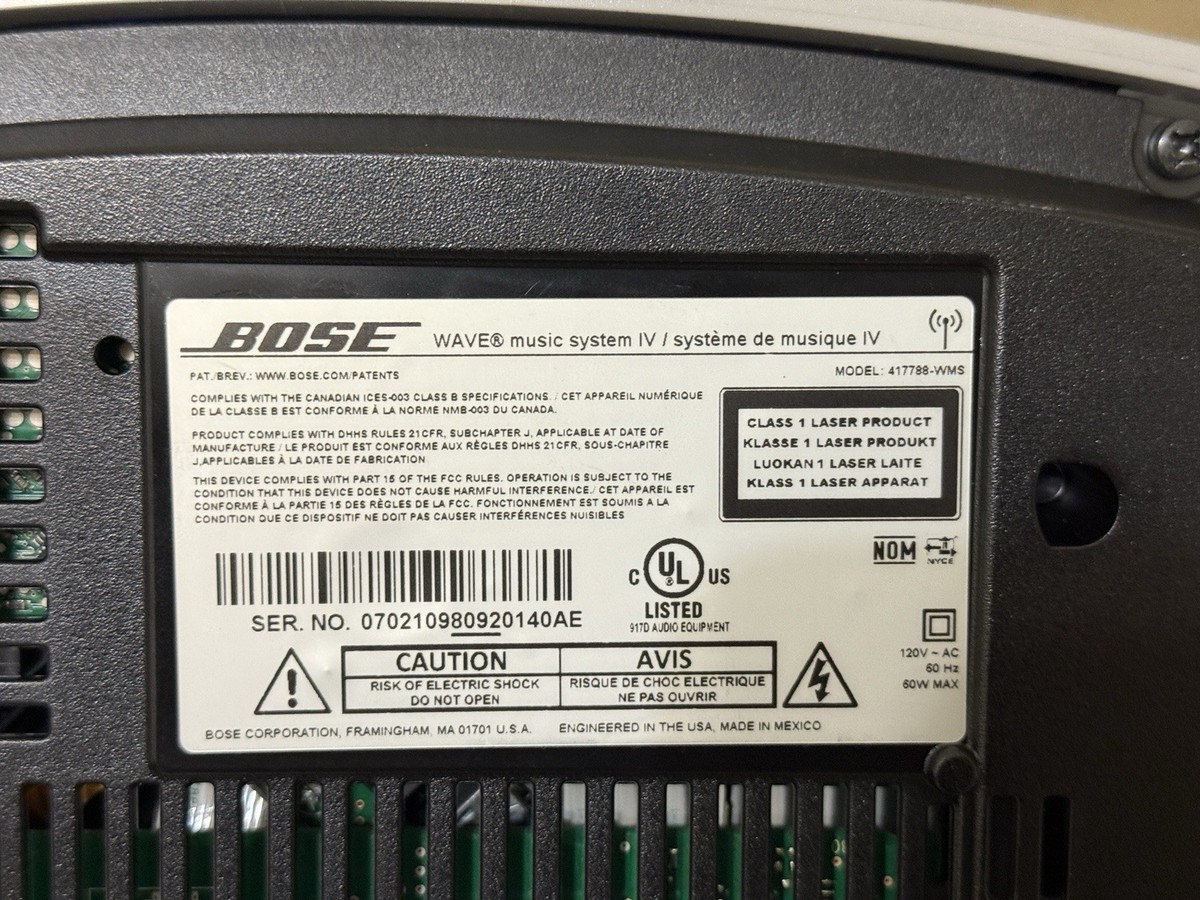 BOSE ボーズ Wave Music System4 417788-WMS Bose Wave Music System IV CD Player AM/FM Radio Model 417788