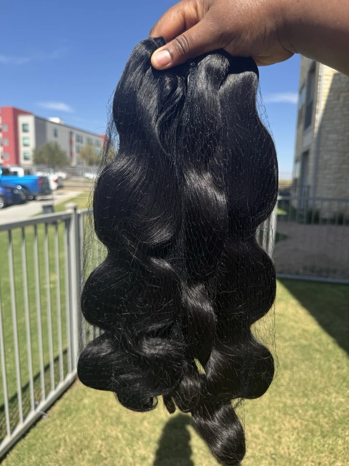 Paquetes de cabello humano virgen doble dibujo Body Wave - 100 % completos y gruesos Foto 4 de 4