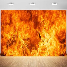 7x5ft Raging Fire Backdrop Burning Flames Photography Background Fire Fighter...