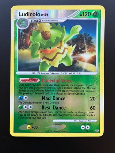Pokémon TCG Ludicolo 34/127 Platinum Base Set Reverse Holo NM
