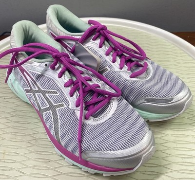 ASICS Dynaflyte Womens Running  Cross Training Sneaker White/Pink/Mint Sz.8 NWOB