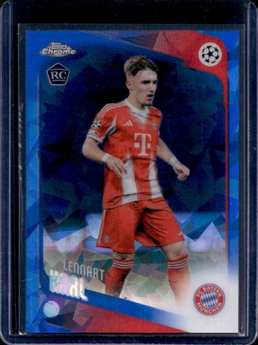 2025-26 Topps Chrome UEFA Sapphire Lennart Karl RC Rookie #187 Bayern Munchen