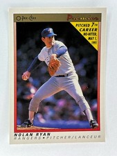 NOLAN RYAN 1991 O-PEE-CHEE PREMIER #102 TEXAS RANGERS BASEBALL CARD