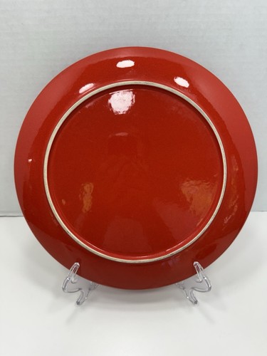 Red Christmas Tree 12” Serving Plate Waechtersbach Style No Markings - Picture 3 of 5