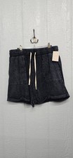 New Zenana 1X Washed Black Drawstring Lounge Shorts