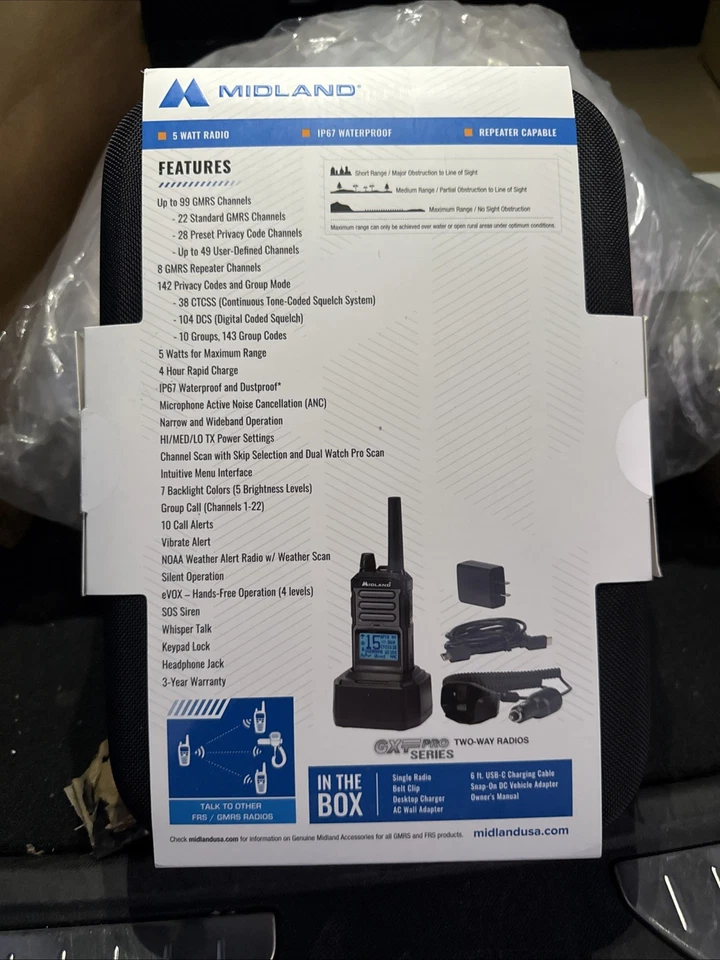 Midland GXT67 Pro GMRS Two Way Radio - Image 2 of 2