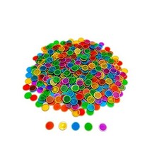 300 Pieces 5 Color Magnetic Transparent Bingo Counting Chips with Metal Edge