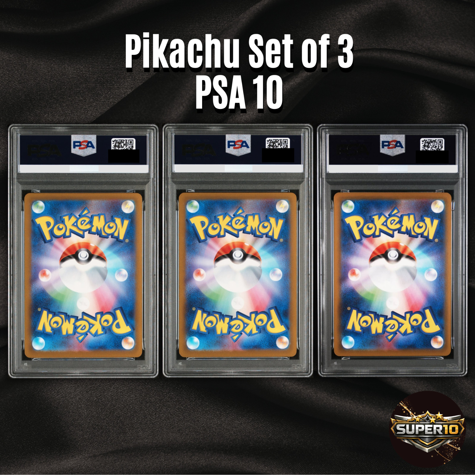 PSA 10 Pikachu 120/SV-P 197/SV-P 291/SV-P Set of 3 pokemon card japanese view 2