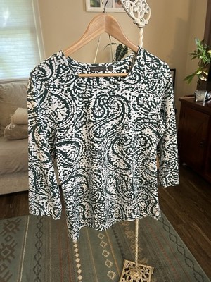 Amber Sun Collection Women s Stretch Knit Top Size Large Paisley