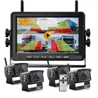 4ch 7" Monitor DVR Wireless 1080P Backup Camera For Truck Rear View Reverse