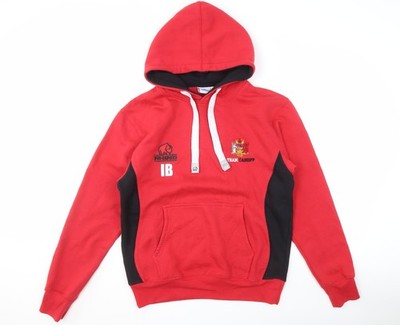 Rhino Hoodie Herren rot Gr. S mit Stickerei
