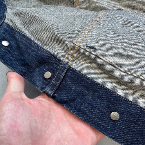 VINTAGE 70's LEVI'S TYPE 3 ORANGE TAB DENIM TRUCKER JACKET EURO TAG SIZE 40 ~S/M - Picture 12 of 18