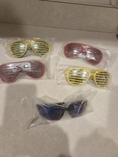5 Pairs Sunglasses Red Yellow Black