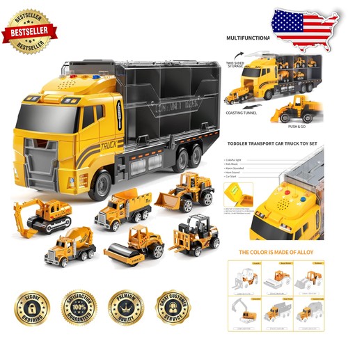 Die-Cast Alloy Transport Vehicle with Foldable Play Mat - Perfect Toddler Gift