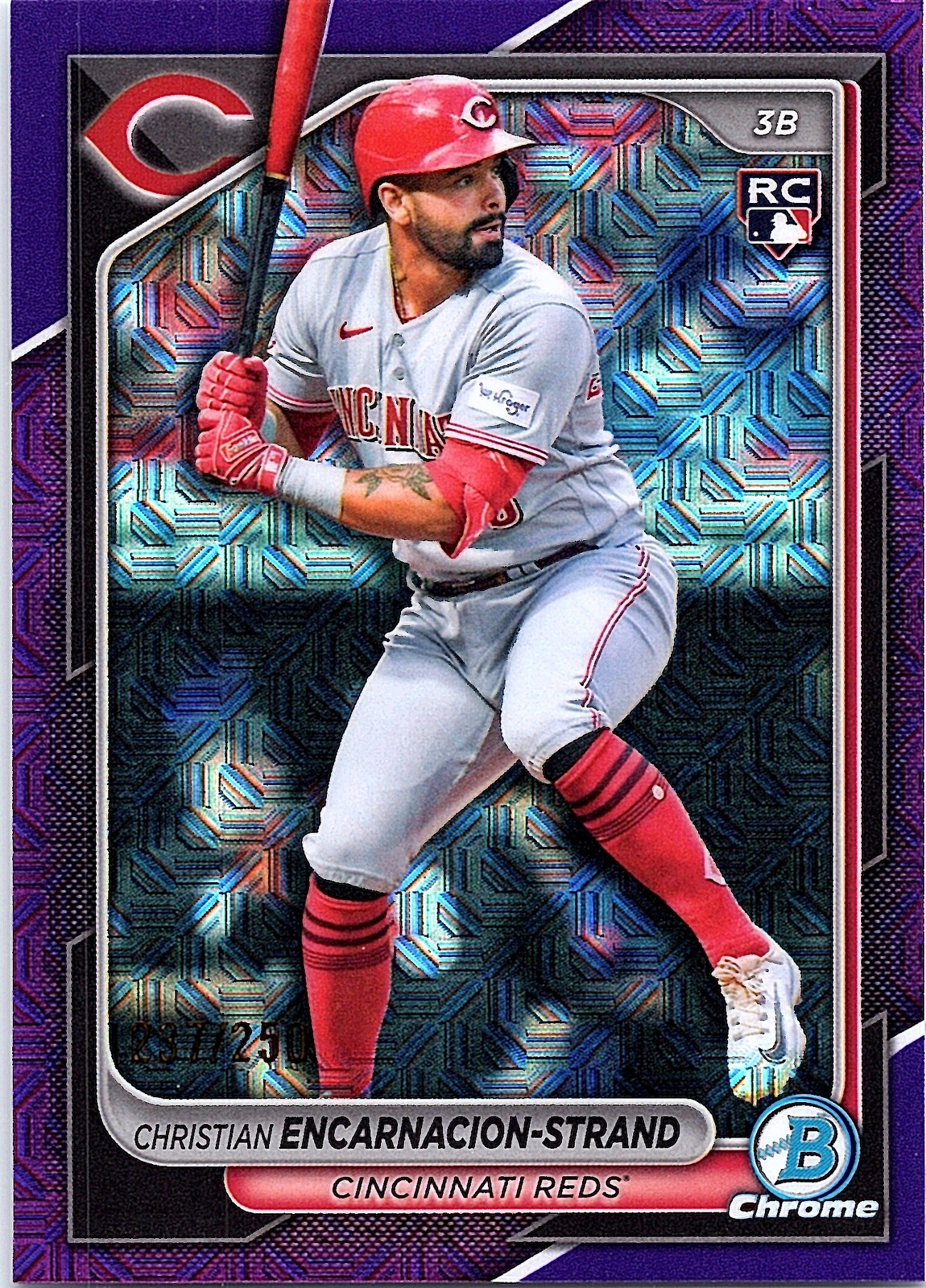 2024 Bowman Chrome #91 Christian Encarnacion-Strand Purple Mojo #/250