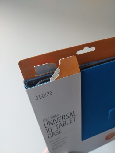 NEU Soft Touch Universal 10" Tablet Etui Abdeckung blau Magnet Ständer gepolstert - Bild 3 von 4