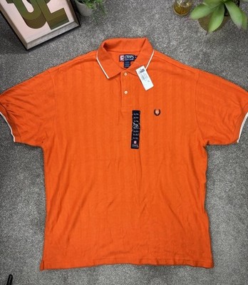 Chaps Ralph Lauren Orange Poloshirt Herren XL Neu mit Etikett Designer Deadstock 90s Vintage