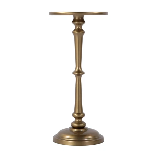 Butler Specialty Company Alisa 10 in. W Round Metal Pedestal End Table - Gold - Picture 2 of 4