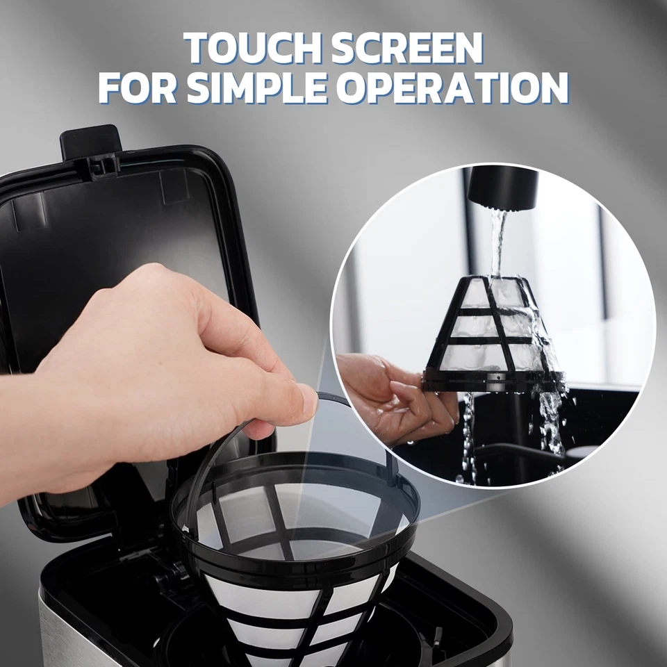 Cafetera programable de 8 tazas con jarra térmica, temporizador de pantalla táctil Foto 4 de 4