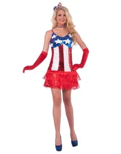 Novelties Women's Patriotic Sequin Sparkle Costume Dress