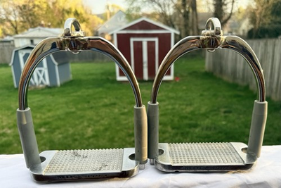 #ad #ad Gently used silver MDC Super Sport 5” Flex Stirrups relieves pressure on joints $175.00