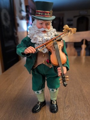 Vtg Y2k Possible Dreams Clothtique Irish Celtic Santa's FESTIVE FIDDLER Figure
