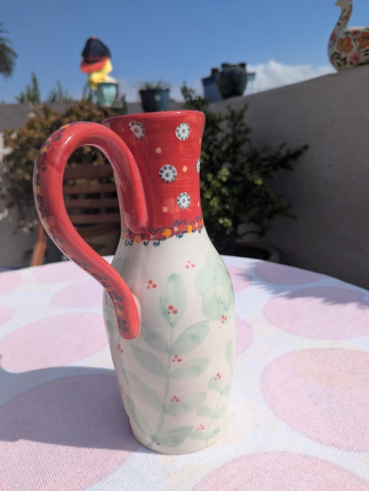 Jarra de bebidas pintada a mano Anthropology 17767096 14" de alto multicolor Foto 3 de 4