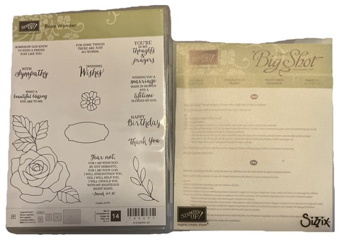 Stampin Up ROSE WONDER Stamps And Coordinating Dies - Pre-owned