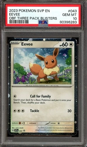 Pokemon TCG Scarlet & Violet Obsidian Flames Blister #043 Eevee Cosmos PSA 10