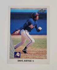 1990 David Justice (RC) Atlanta Braves MLB Leaf Rookie Card #297 NM-MT S80. rookie card picture