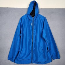 Reebok Windbreaker Jacket Mens 2XL Blue Hoode...