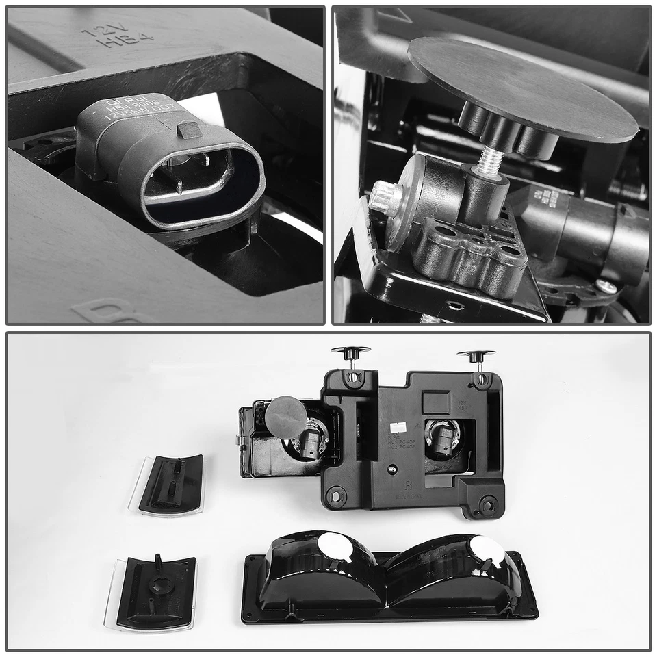 Lâmpadas de farol de canto transparente carcaça preta GMC C/K Pickup GMT400 1994-2000 - Imagem 4 de 4